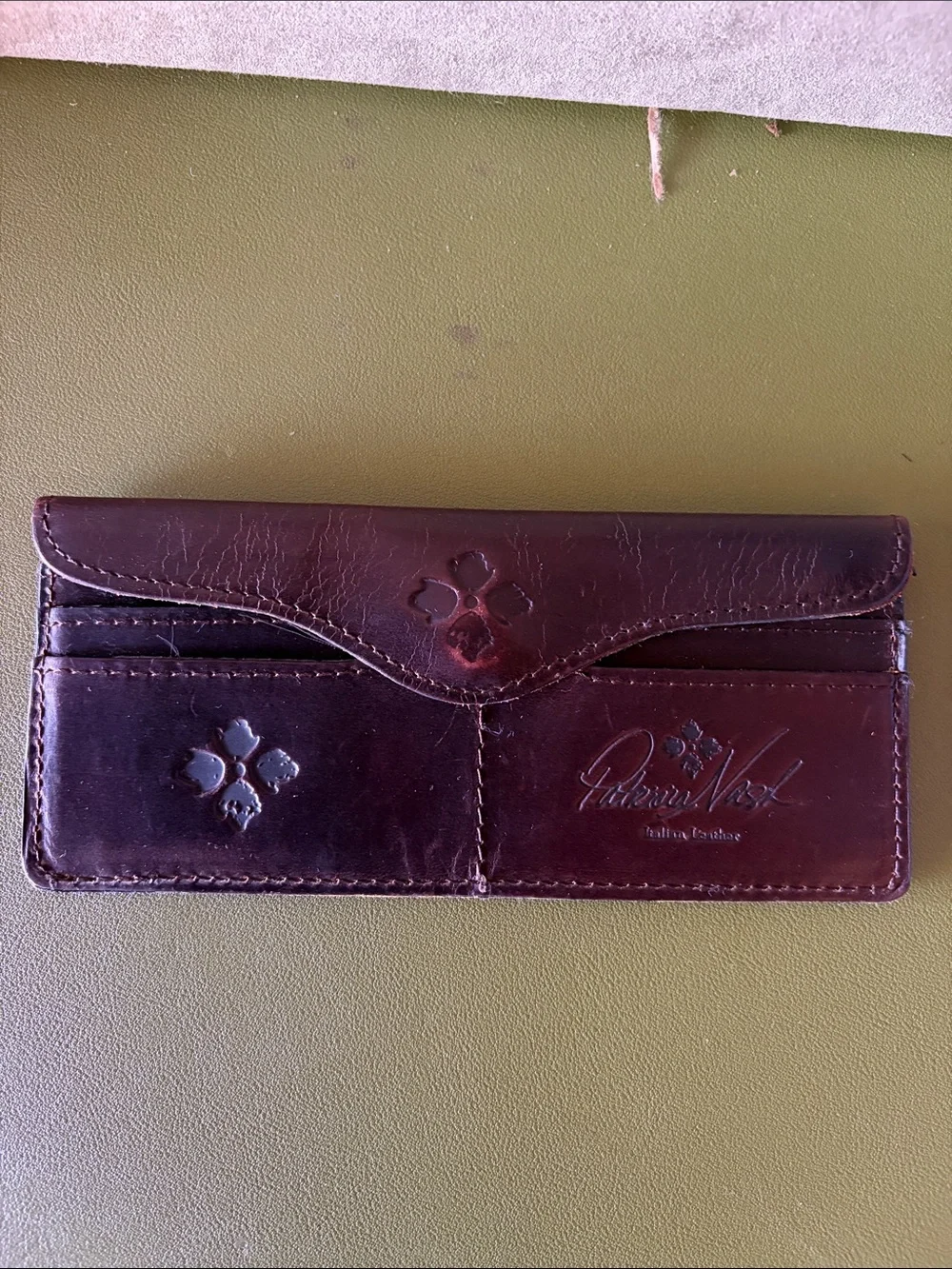 Patricia Nash Dark Brown Leather Card & Key Holder